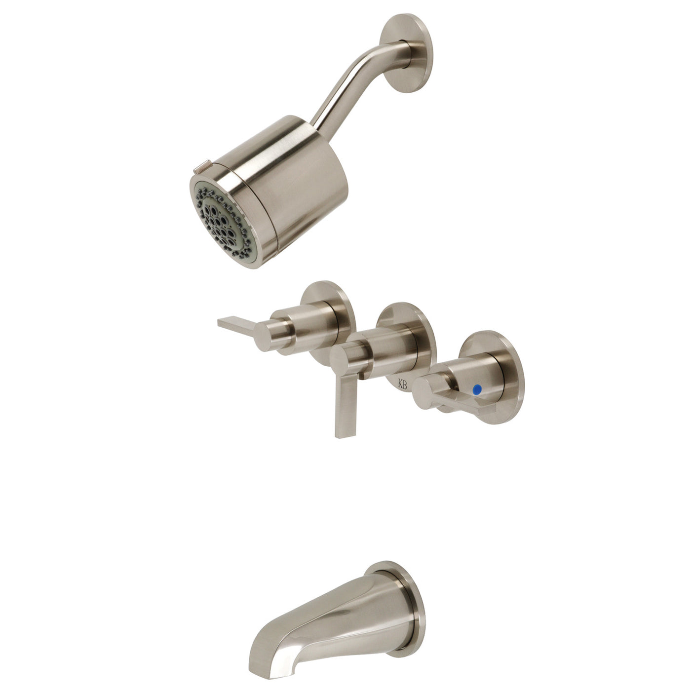Elements of Design EBX8138NDL Three-Handle Tub and Shower Faucet, Brushed Nickel