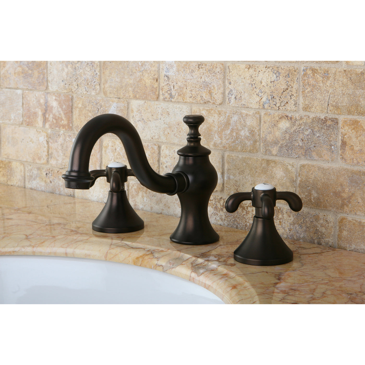 Elements of Design EC7165TX Widespread Bathroom Faucet with Brass Pop-Up, Oil Rubbed Bronze
