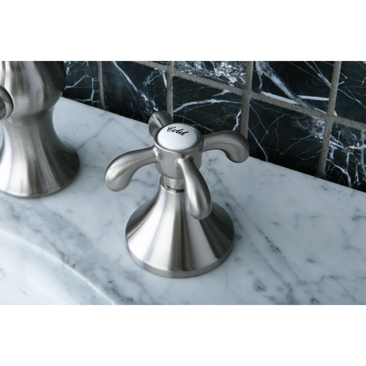 Elements of Design EC7168TX Widespread Bathroom Faucet with Brass Pop-Up, Brushed Nickel