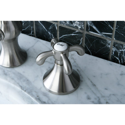 Elements of Design EC7168TX Widespread Bathroom Faucet with Brass Pop-Up, Brushed Nickel
