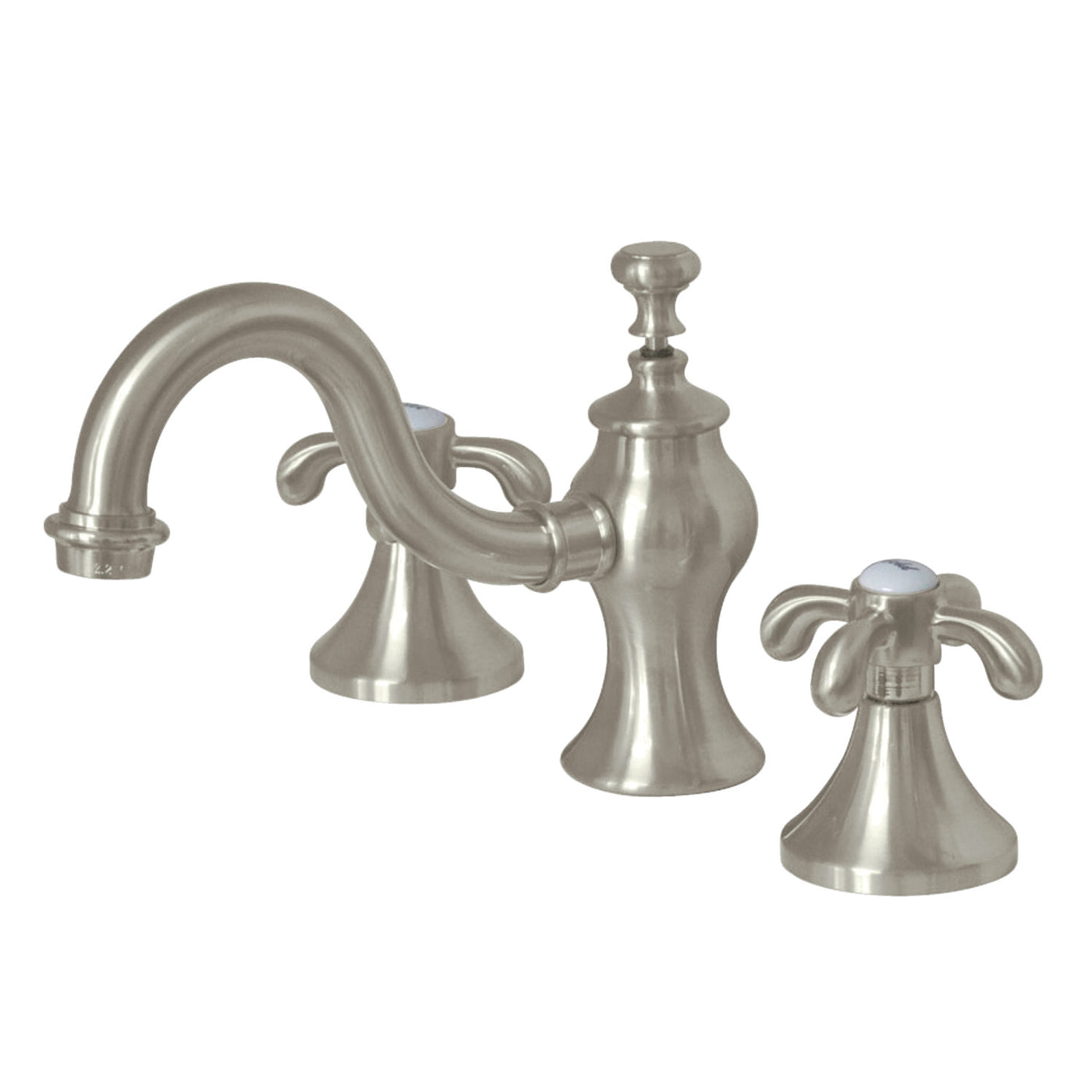 Elements of Design EC7168TX Widespread Bathroom Faucet with Brass Pop-Up, Brushed Nickel
