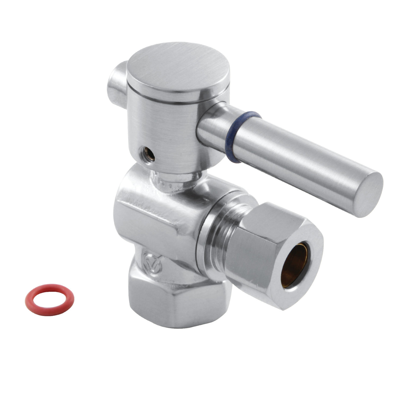 Elements of Design ECC33101DL 3/8-Inch FIP x 3/8-Inch OD Comp Quarter-Turn Angle Stop Valve, Polished Chrome