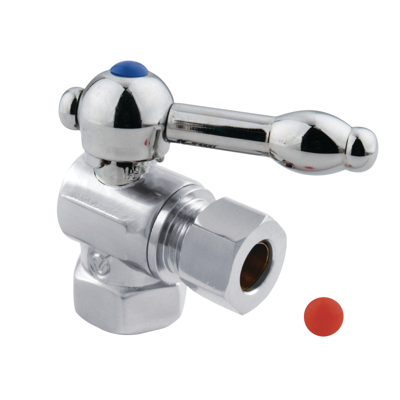 Elements of Design ECC33101KL 3/8-Inch FIP x 3/8-Inch OD Comp Quarter-Turn Angle Stop Valve, Polished Chrome