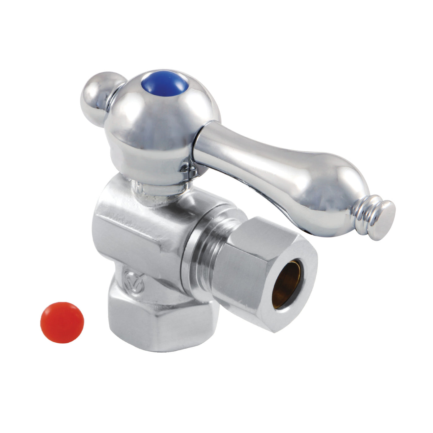Elements of Design ECC33101 3/8-Inch FIP x 3/8-Inch OD Comp Quarter-Turn Angle Stop Valve, Polished Chrome