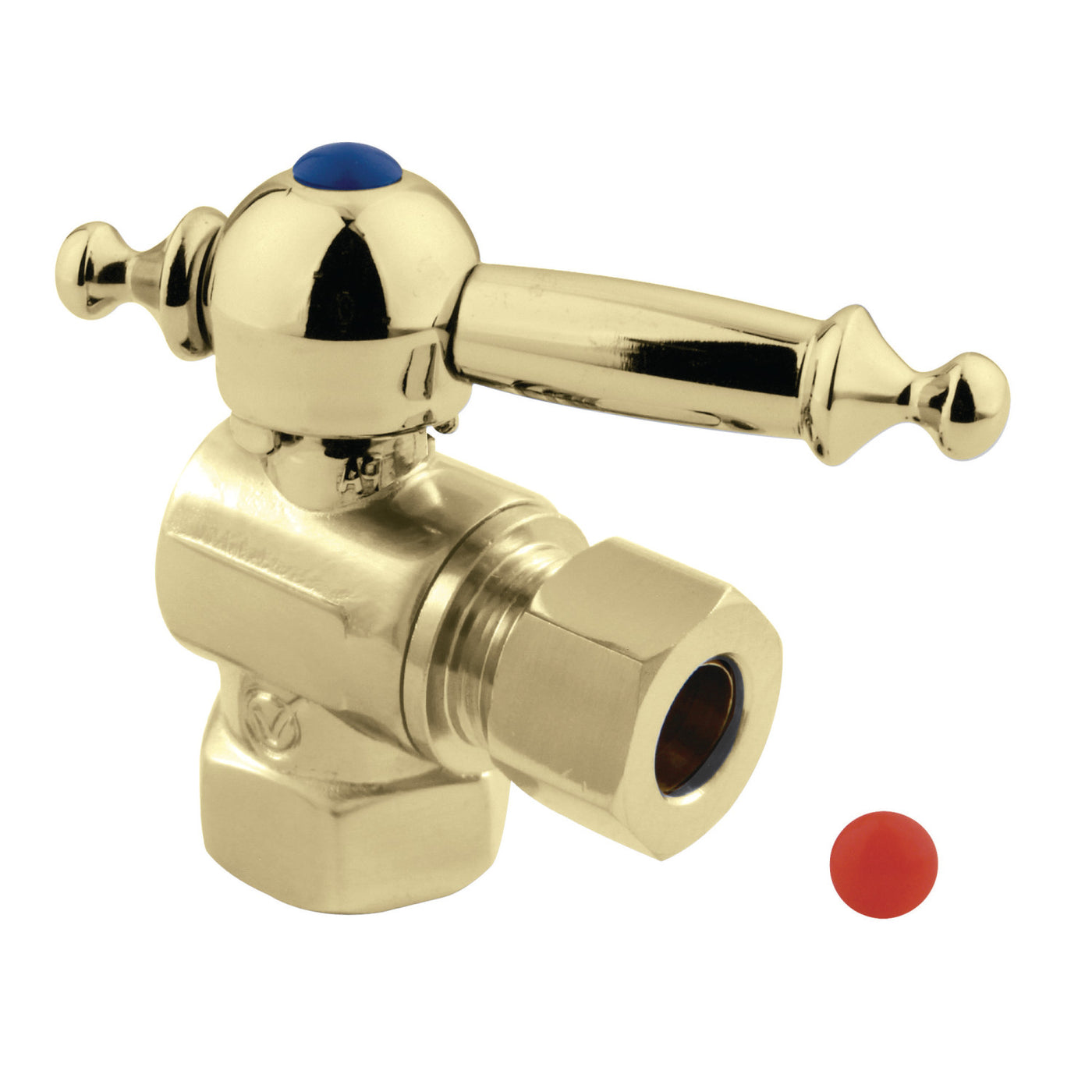 Elements of Design ECC33102TL 3/8-Inch FIP x 3/8-Inch OD Comp Quarter-Turn Angle Stop Valve, Polished Brass
