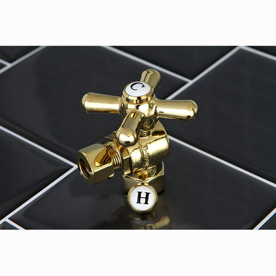 Elements of Design ECC33102X 3/8-Inch FIP x 3/8-Inch OD Comp Quarter-Turn Angle Stop Valve, Polished Brass