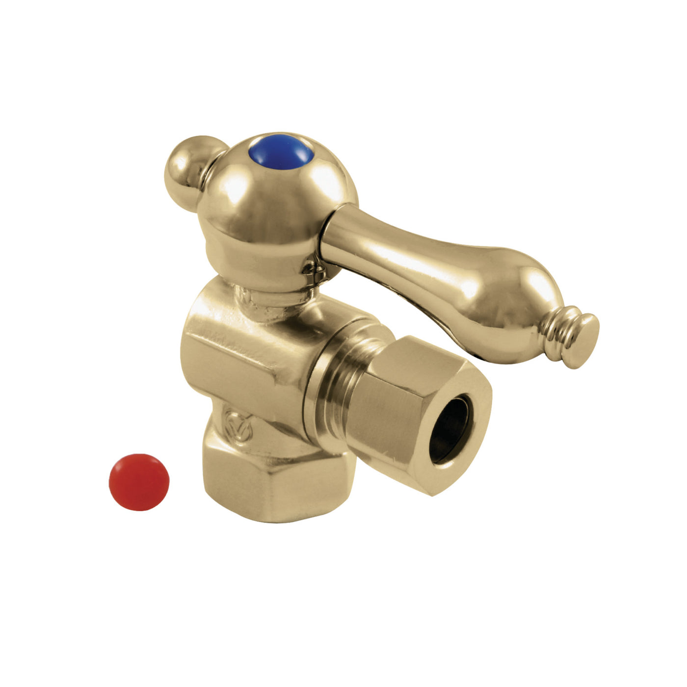 Elements of Design ECC33102 3/8-Inch FIP x 3/8-Inch OD Comp Quarter-Turn Angle Stop Valve, Polished Brass