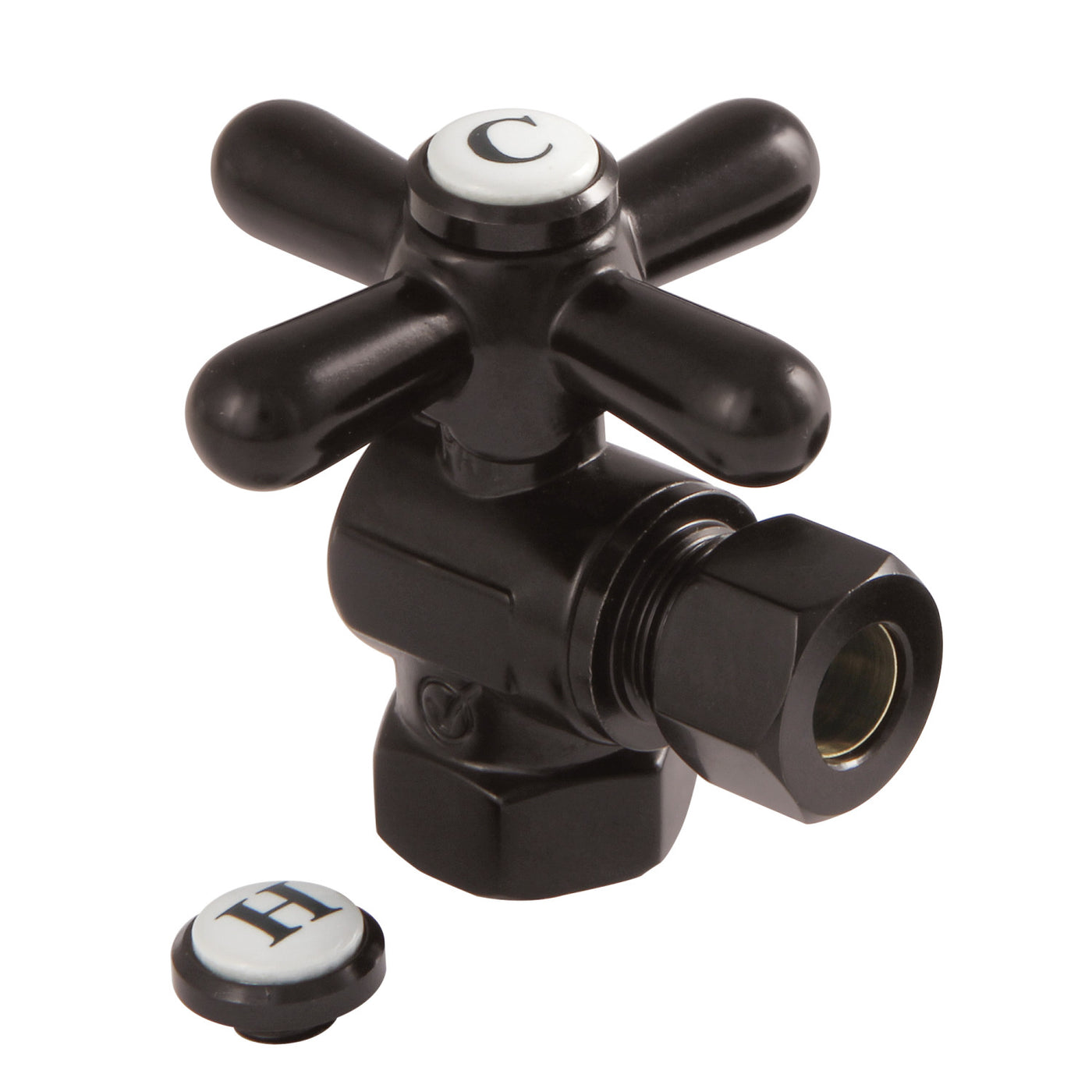 Elements of Design ECC33105X 3/8-Inch FIP x 3/8-Inch OD Comp Quarter-Turn Angle Stop Valve, Oil Rubbed Bronze