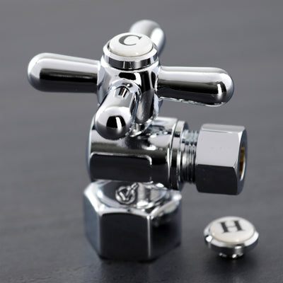Elements of Design ECC43101X 1/2-Inch FIP x 3/8-Inch OD Comp Quarter-Turn Angle Stop Valve, Polished Chrome
