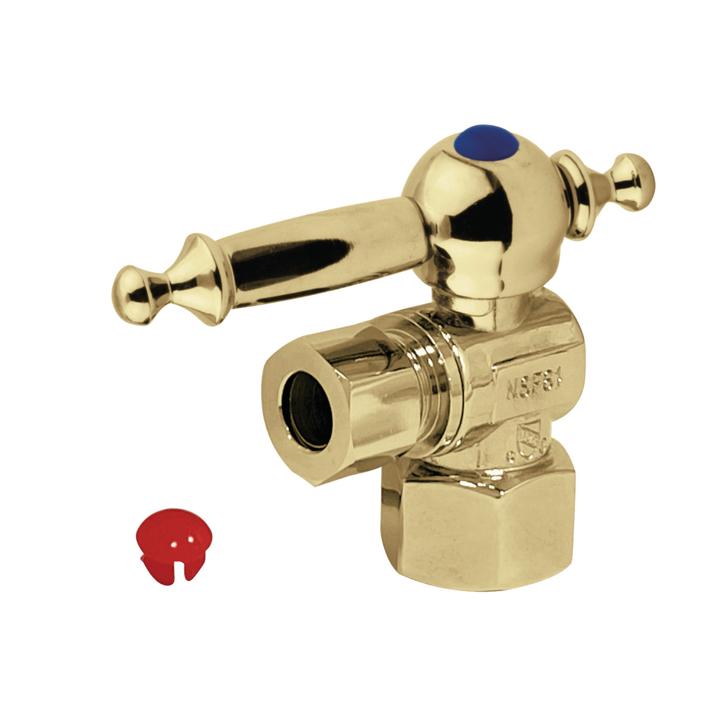 Elements of Design ECC43102TL 1/2-Inch FIP x 3/8-Inch OD Comp Quarter-Turn Angle Stop Valve, Polished Brass