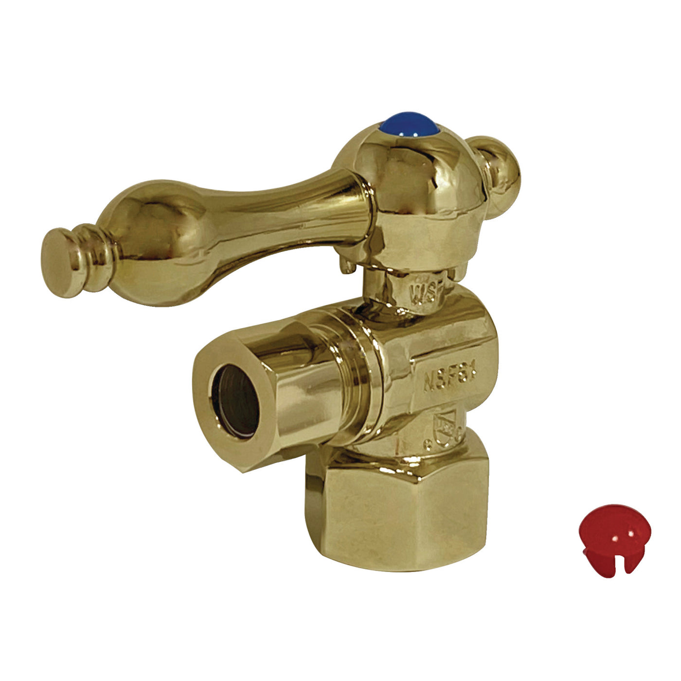 Elements of Design ECC43102 1/2-Inch FIP x 3/8-Inch OD Comp Quarter-Turn Angle Stop Valve, Polished Brass
