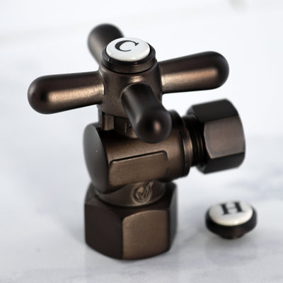 Elements of Design ECC43105X 1/2-Inch FIP x 3/8-Inch OD Comp Quarter-Turn Angle Stop Valve, Oil Rubbed Bronze