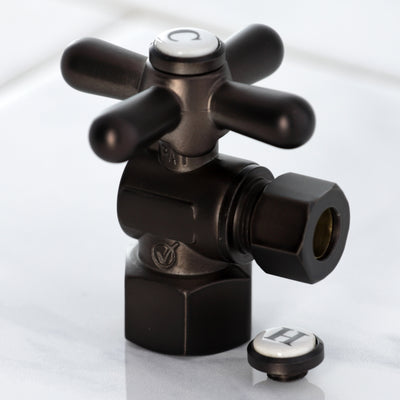 Elements of Design ECC43105X 1/2-Inch FIP x 3/8-Inch OD Comp Quarter-Turn Angle Stop Valve, Oil Rubbed Bronze