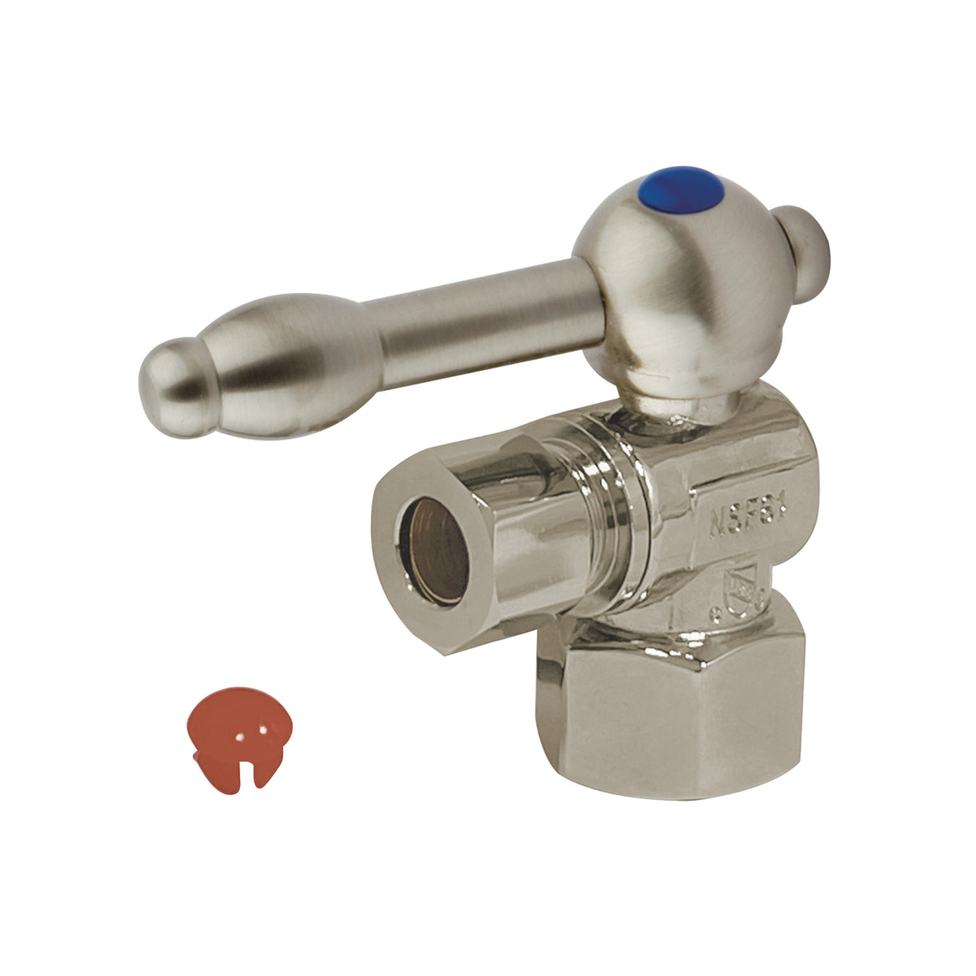 Elements of Design ECC43108KL 1/2-Inch FIP x 3/8-Inch OD Comp Angle Stop Valve, Brushed Nickel