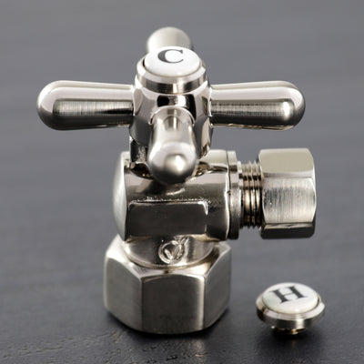 Elements of Design ECC43108X 1/2-Inch FIP x 3/8-Inch OD Comp Quarter-Turn Angle Stop Valve, Brushed Nickel