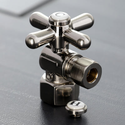 Elements of Design ECC43108X 1/2-Inch FIP x 3/8-Inch OD Comp Quarter-Turn Angle Stop Valve, Brushed Nickel