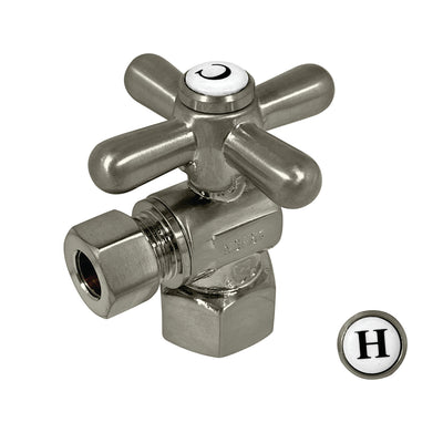 Elements of Design ECC43108X 1/2-Inch FIP x 3/8-Inch OD Comp Quarter-Turn Angle Stop Valve, Brushed Nickel