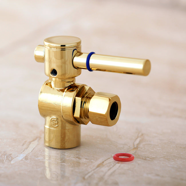 Elements of Design ECC43202DL 1/2-Inch Sweat x 3/8-Inch OD Comp Angle Stop Valve, Polished Brass