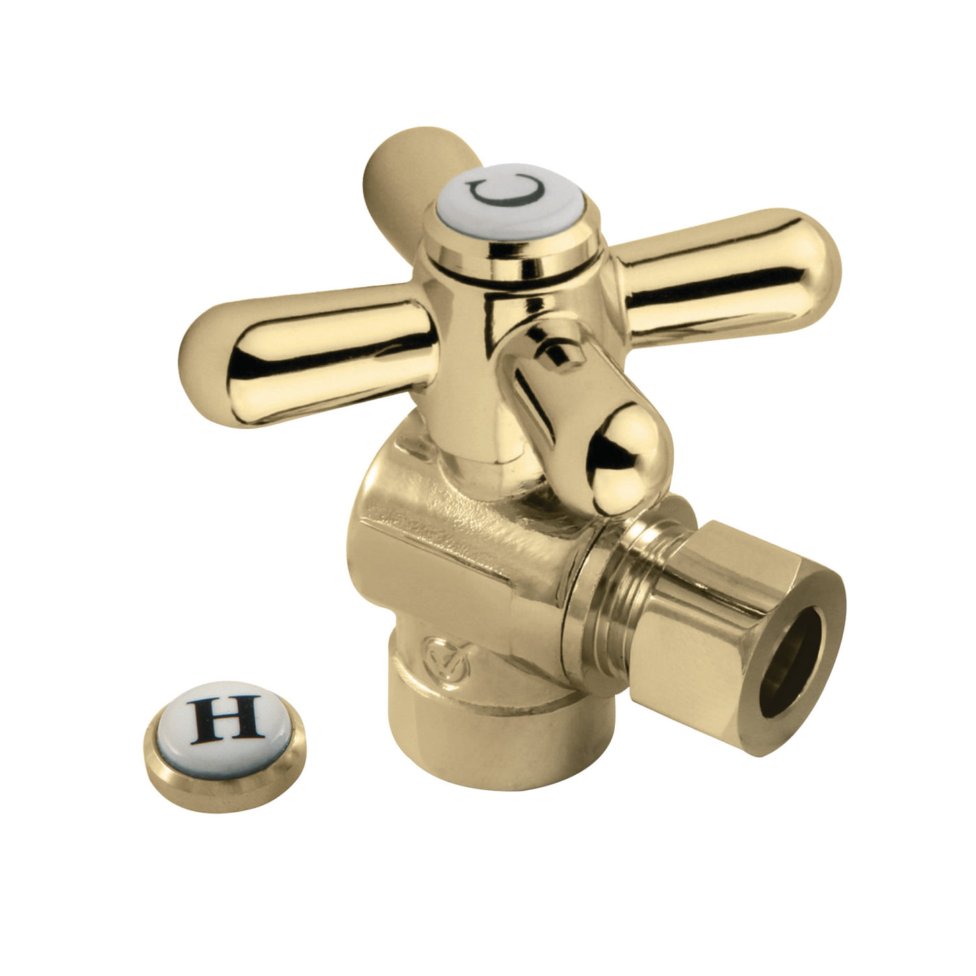 Elements of Design ECC43202X 1/2-Inch Sweat x 3/8-Inch OD Comp Angle Stop Valve, Polished Brass