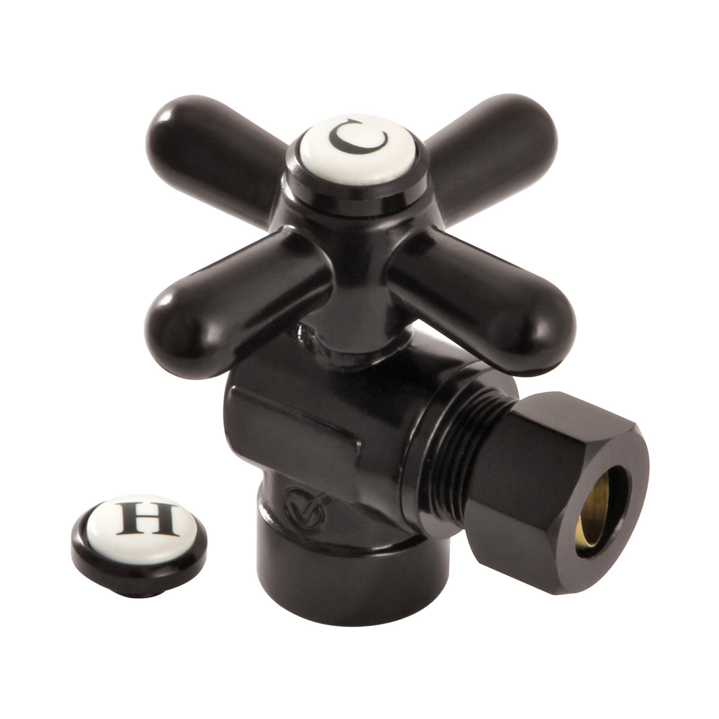 Elements of Design ECC43205X 1/2-Inch Sweat x 3/8-Inch OD Comp Angle Stop Valve, Oil Rubbed Bronze