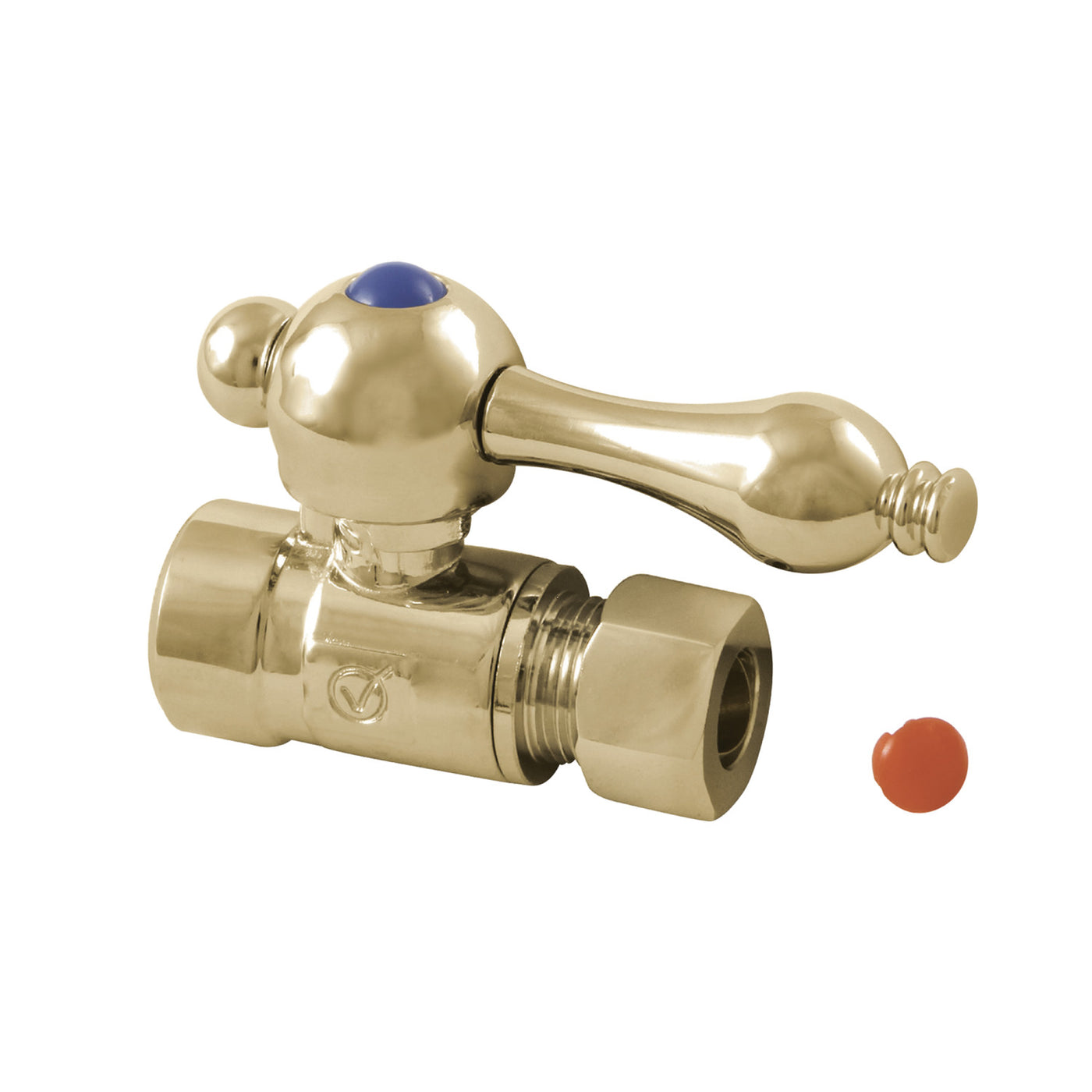 Elements of Design ECC43252 1/2-Inch Sweat x 3/8-Inch O.D. Comp Straight Shut Off Valve, Polished Brass