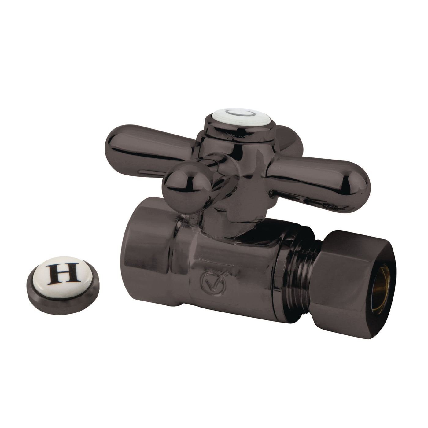 Elements of Design ECC43255X 1/2-Inch Sweat x 3/8-Inch O.D. Comp Straight Shut Off Valve, Oil Rubbed Bronze