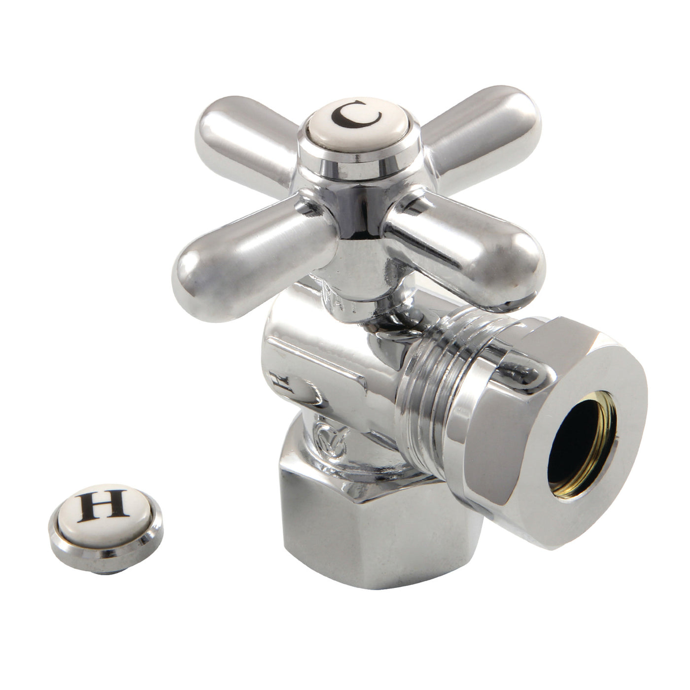 Elements of Design ECC44101X 1/2-Inch FIP x 1/2-Inch or 7/16-Inch Slip Joint Angle Stop Valve, Polished Chrome