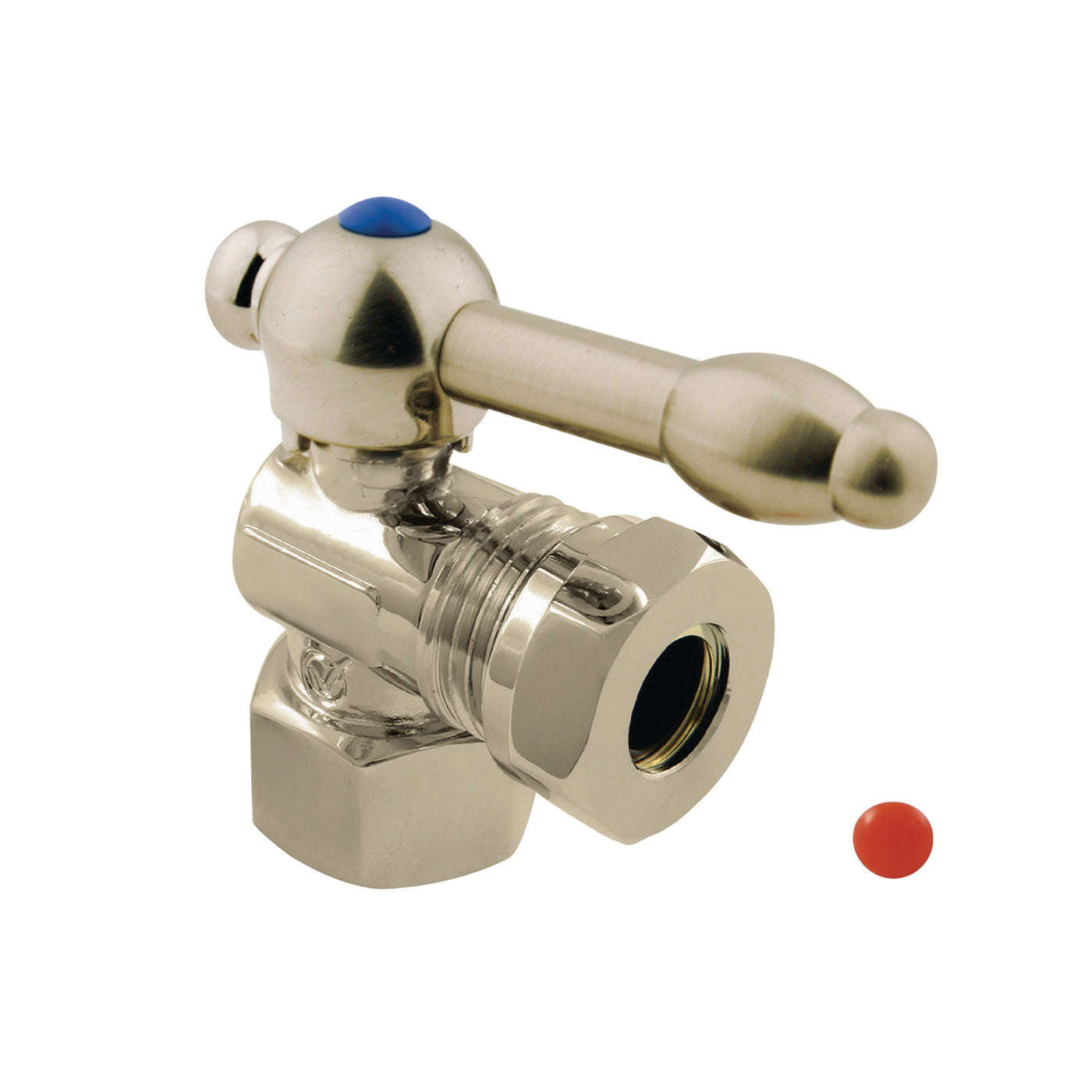 Elements of Design ECC44108KL 1/2-Inch FIP x 1/2-Inch or 7/16-Inch Slip Joint Angle Stop Valve, Brushed Nickel
