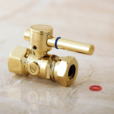 Elements of Design ECC44152DL 1/2" FIP x 1/2" or 7/16" Slip Joint Straight Shut Off Valve, Polished Brass