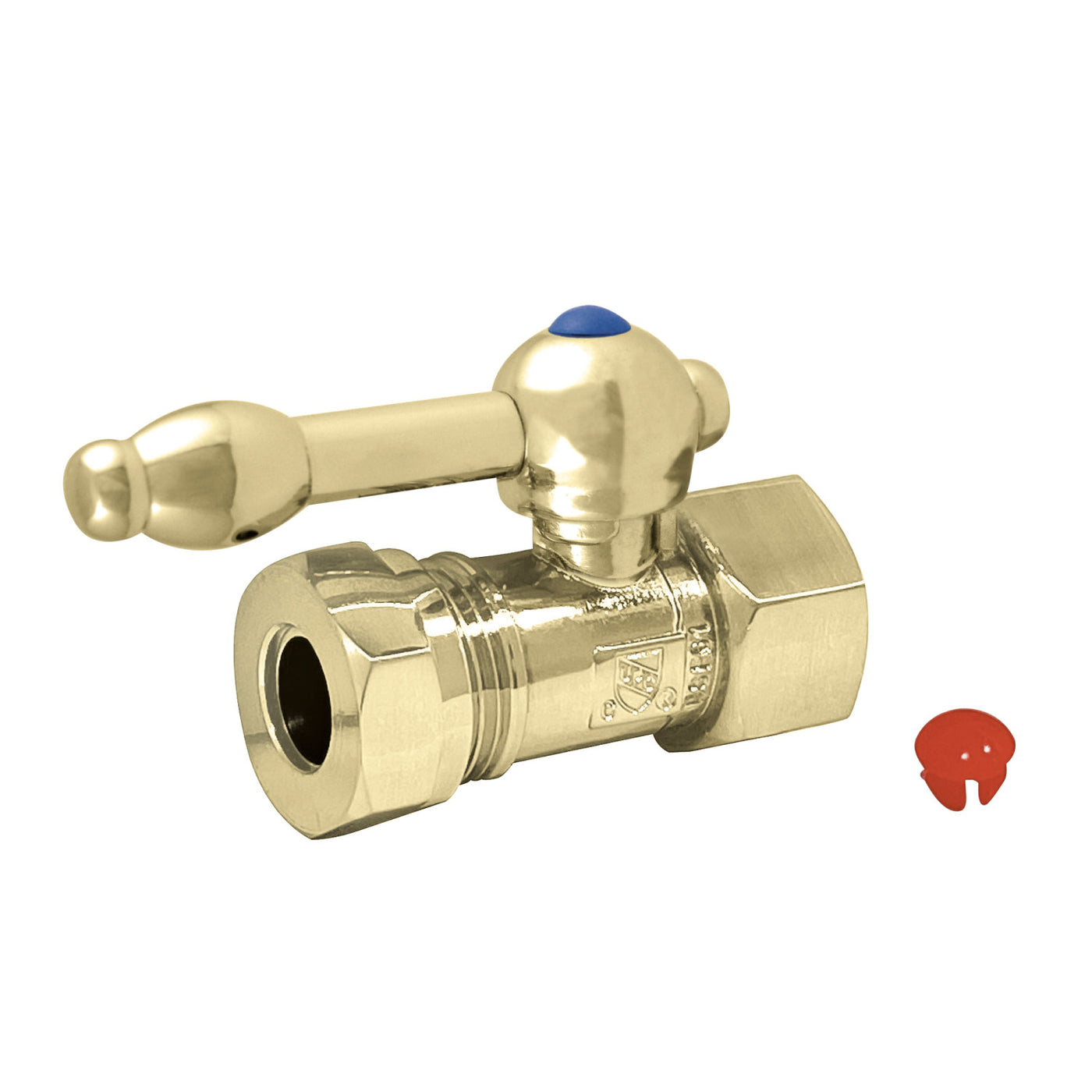 Elements of Design ECC44152KL 1/2" FIP x 1/2" or 7/16" Slip Joint Straight Shut Off Valve, Polished Brass