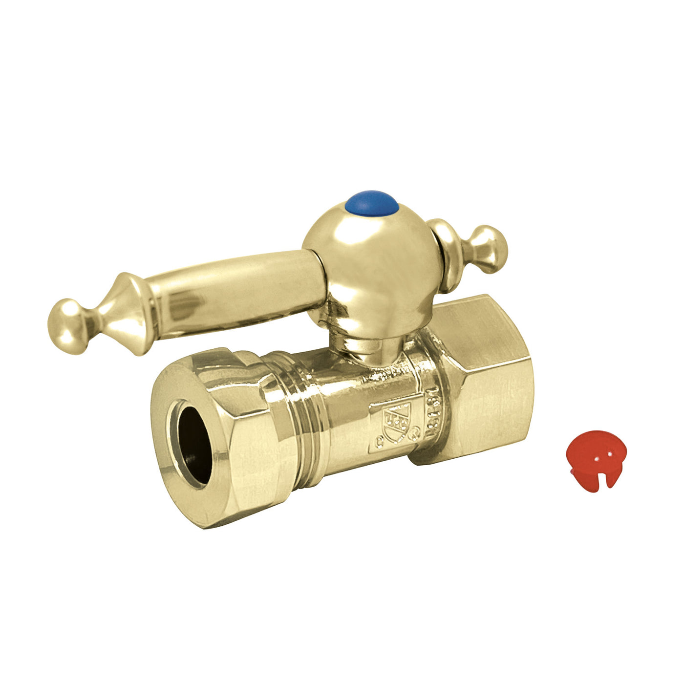 Elements of Design ECC44152TL 1/2" FIP x 1/2" or 7/16" Slip Joint Straight Shut Off Valve, Polished Brass