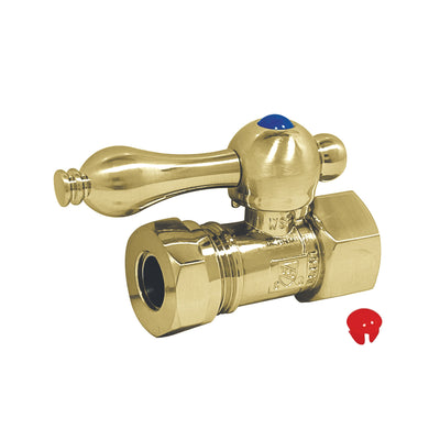 Elements of Design ECC44152 1/2" FIP x 1/2" or 7/16" Slip Joint Straight Shut Off Valve, Polished Brass