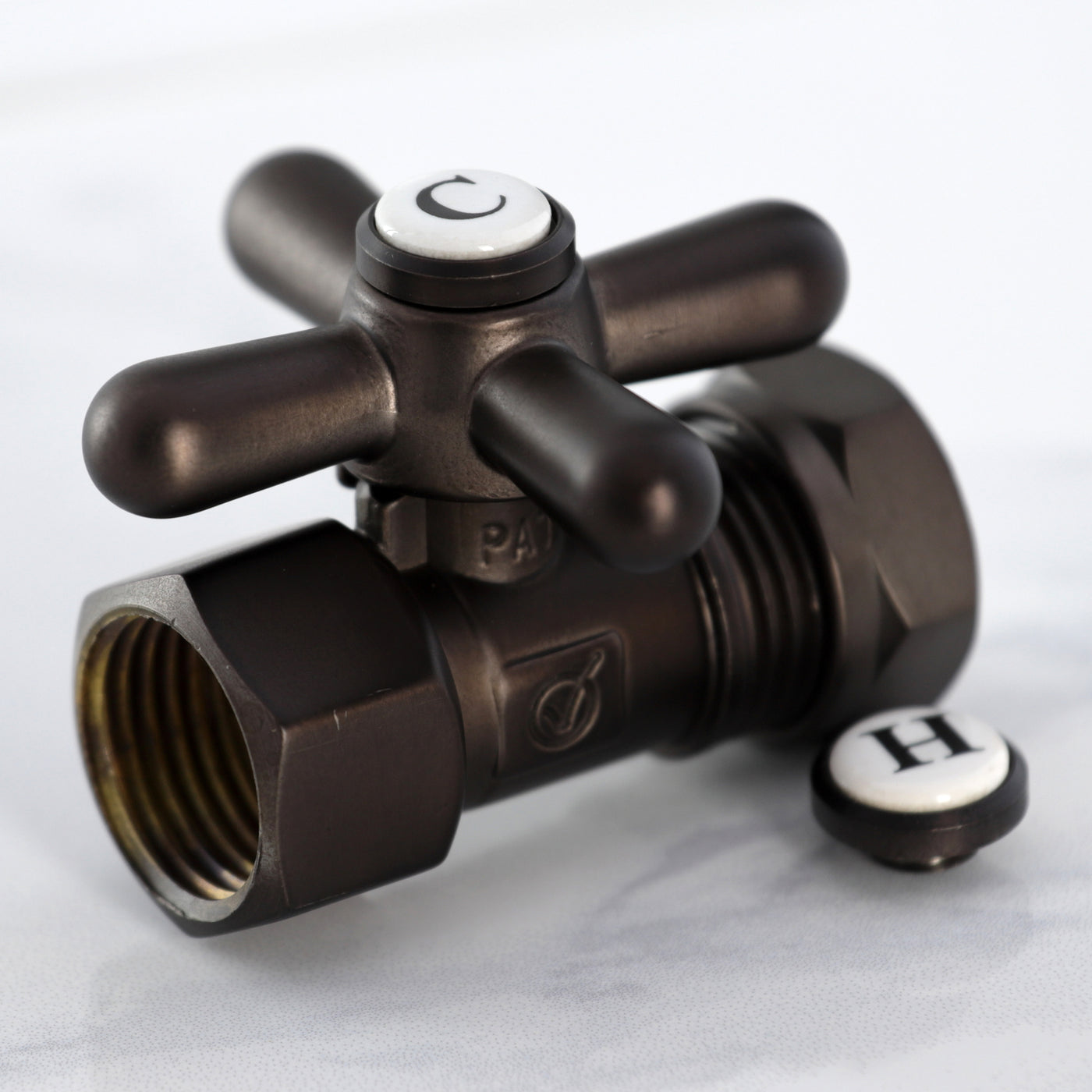 Elements of Design ECC44155X 1/2-Inch FIP x 1/2-Inch or 7/16-Inch Slip Joint Quarter-Turn Straight Stop Valve, Oil Rubbed Bronze