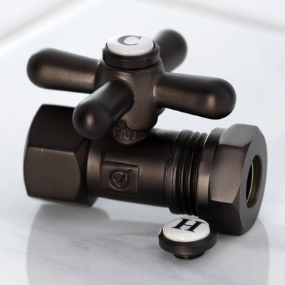 Elements of Design ECC44155X 1/2-Inch FIP x 1/2-Inch or 7/16-Inch Slip Joint Quarter-Turn Straight Stop Valve, Oil Rubbed Bronze