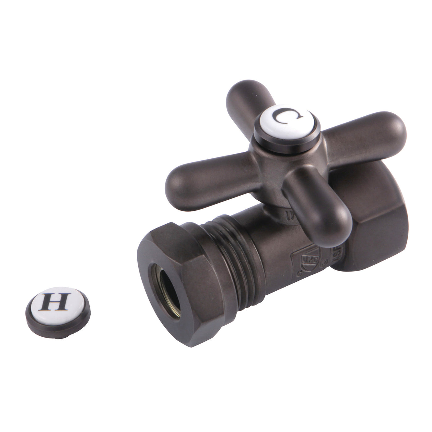 Elements of Design ECC44155X 1/2-Inch FIP x 1/2-Inch or 7/16-Inch Slip Joint Quarter-Turn Straight Stop Valve, Oil Rubbed Bronze