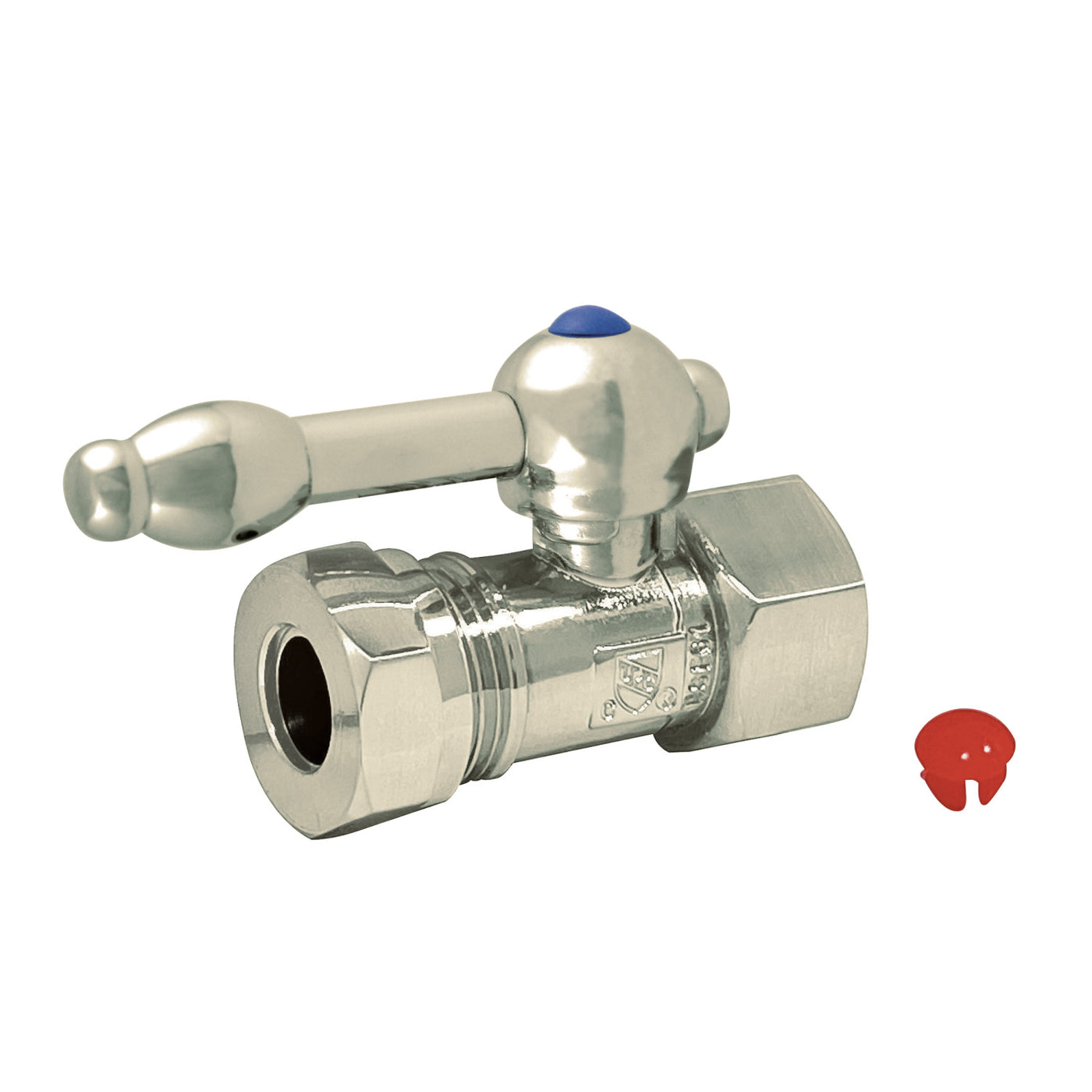 Elements of Design ECC44158KL 1/2" FIP x 1/2" or 7/16" Slip Joint Straight Shut Off Valve, Brushed Nickel