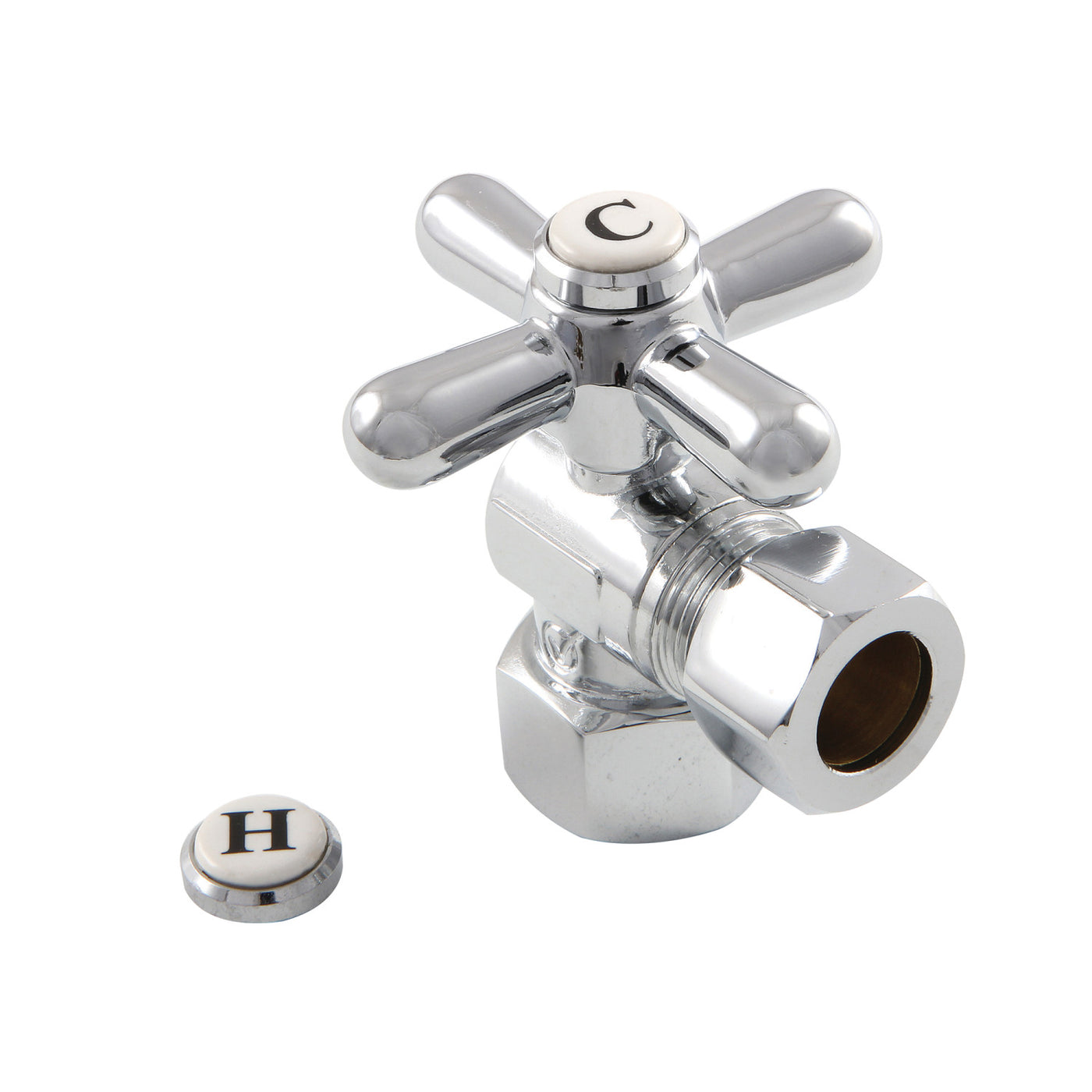 Elements of Design ECC44401X 1/2-Inch FIP x 1/2-Inch OD Comp Angle Stop Valve, Polished Chrome
