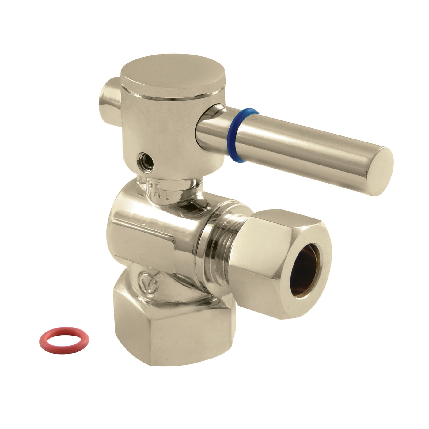 Elements of Design ECC44408DL 1/2-Inch FIP x 1/2-Inch OD Comp Angle Stop Valve, Brushed Nickel