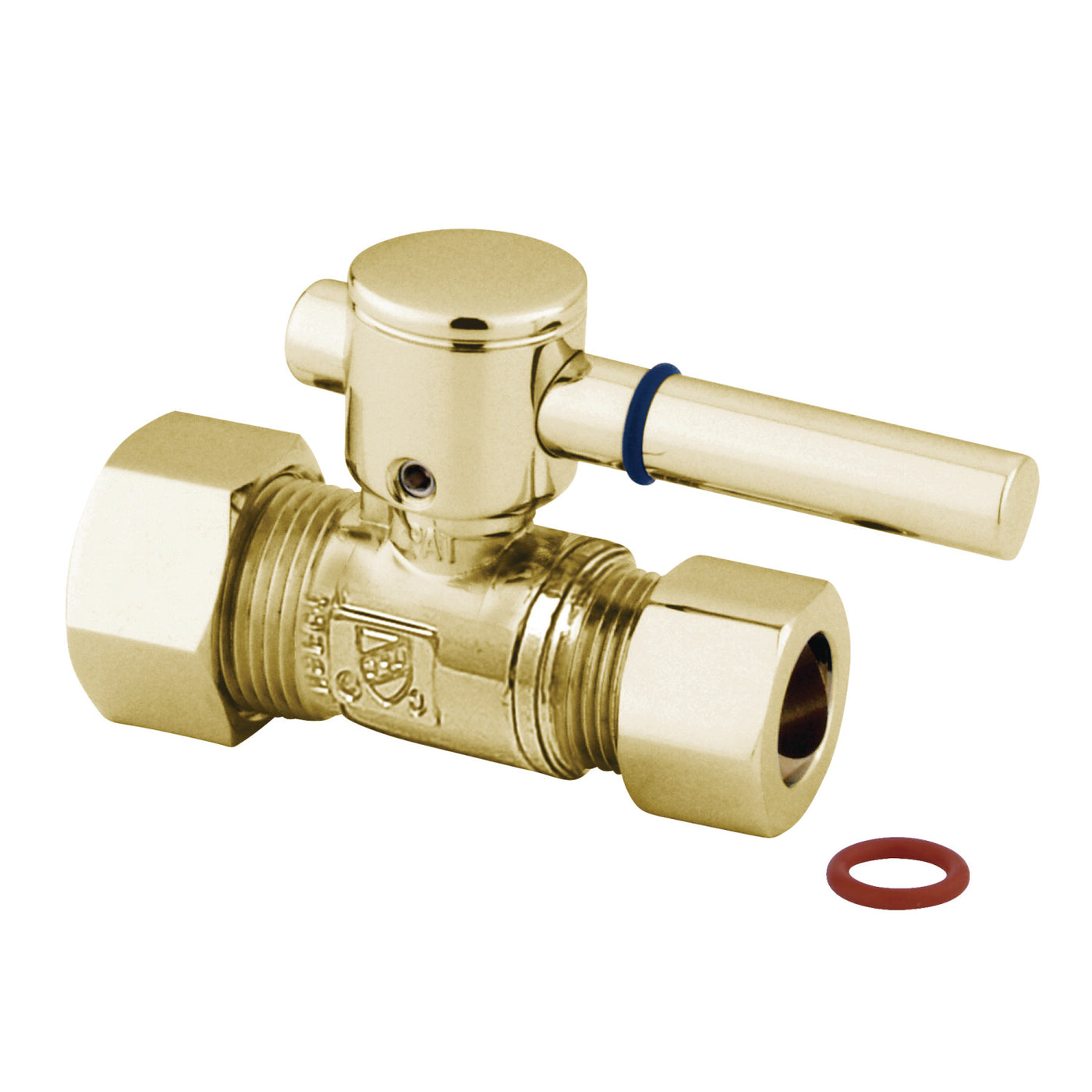 Elements of Design ECC44452DL 5/8-Inch OD Comp x 1/2-Inch OD Comp Straight Shut Off Valve, Polished Brass