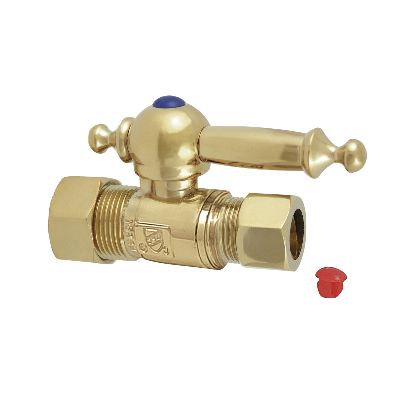 Elements of Design ECC44452TL 5/8-Inch OD Comp x 1/2-Inch OD Comp Straight Shut Off Valve, Polished Brass
