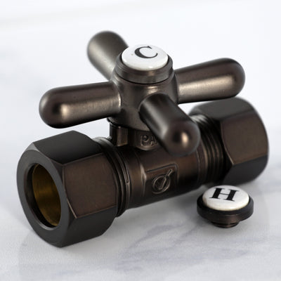 Elements of Design ECC44455X 5/8-Inch OD Comp x 1/2-Inch OD Comp Straight Shut Off Valve, Oil Rubbed Bronze