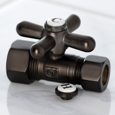 Elements of Design ECC44455X 5/8-Inch OD Comp x 1/2-Inch OD Comp Straight Shut Off Valve, Oil Rubbed Bronze