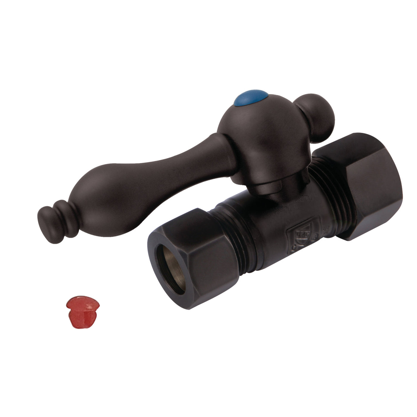 Elements of Design ECC44455 5/8-Inch OD Comp x 1/2-Inch OD Comp Straight Shut Off Valve, Oil Rubbed Bronze