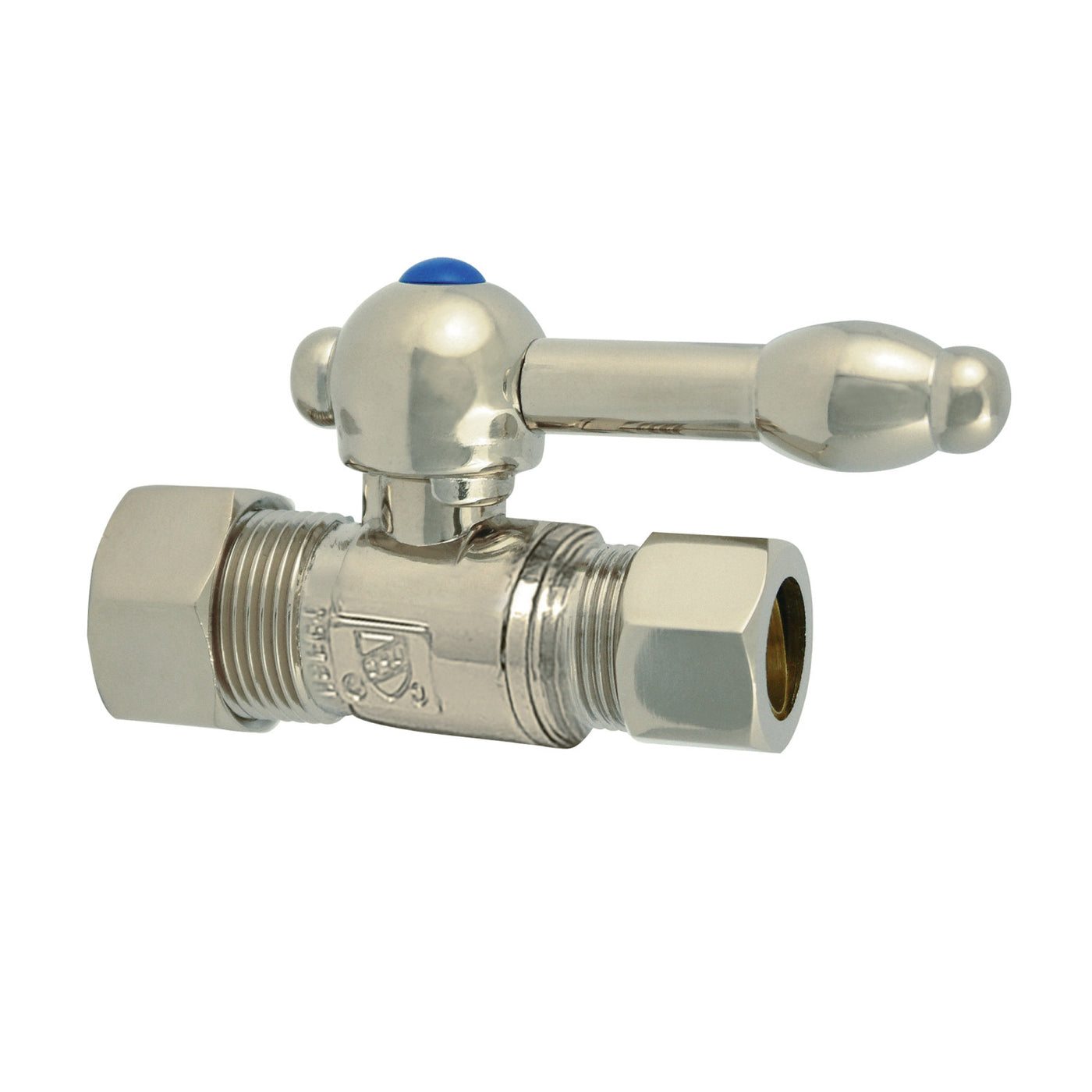 Elements of Design ECC44458KL 5/8-Inch OD Comp x 1/2-Inch OD Comp Straight Shut Off Valve, Brushed Nickel