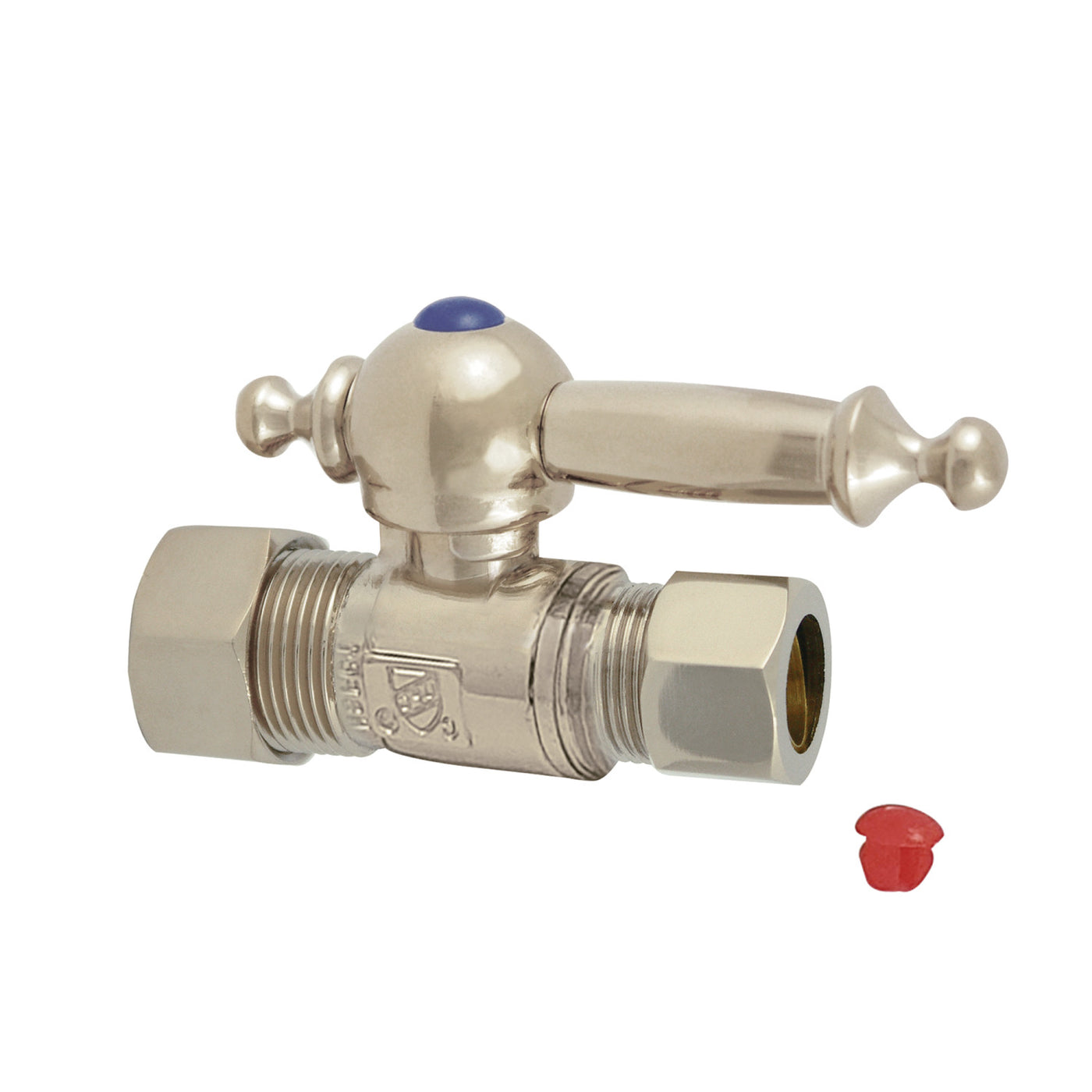 Elements of Design ECC44458TL 5/8-Inch OD Comp x 1/2-Inch OD Comp Straight Shut Off Valve, Brushed Nickel