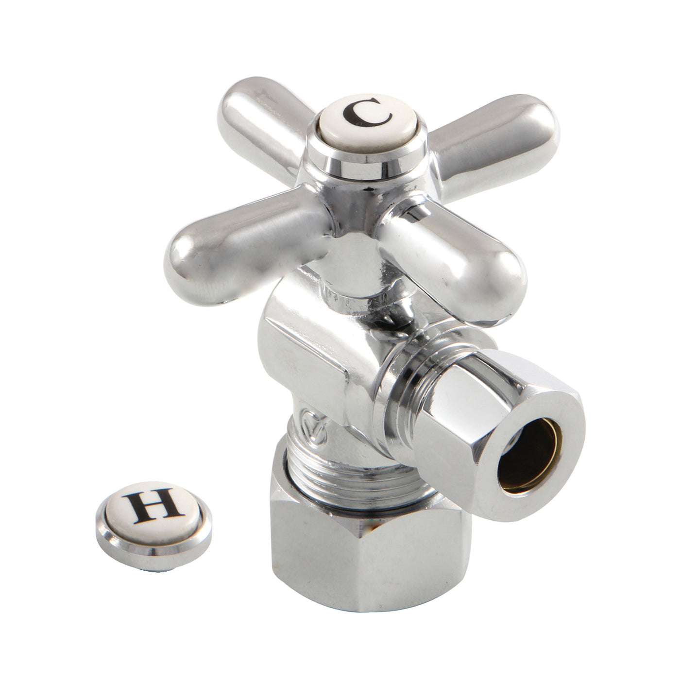 Elements of Design ECC53301X 5/8" OD Comp x 3/8" OD Comp Angle Stop Valve, Polished Chrome