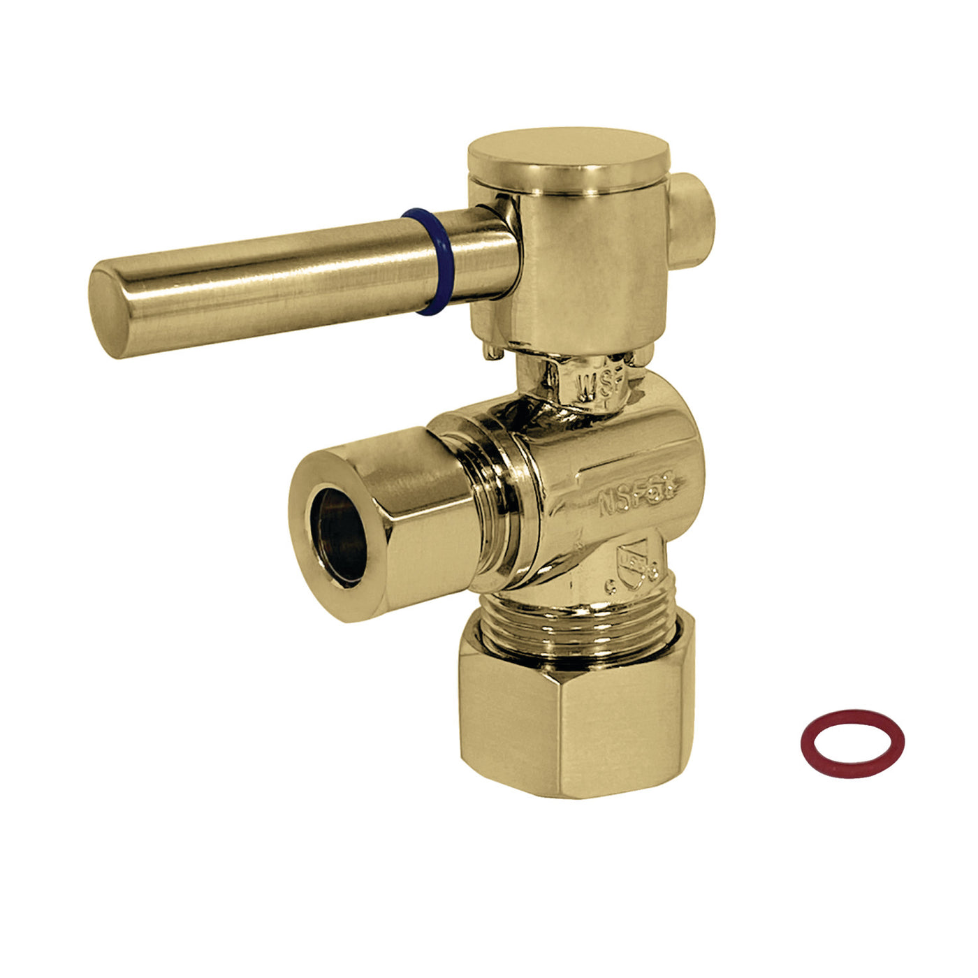 Elements of Design ECC53302DL 5/8-Inch OD Comp x 3/8-Inch OD Comp Angle Stop Valve, Polished Brass