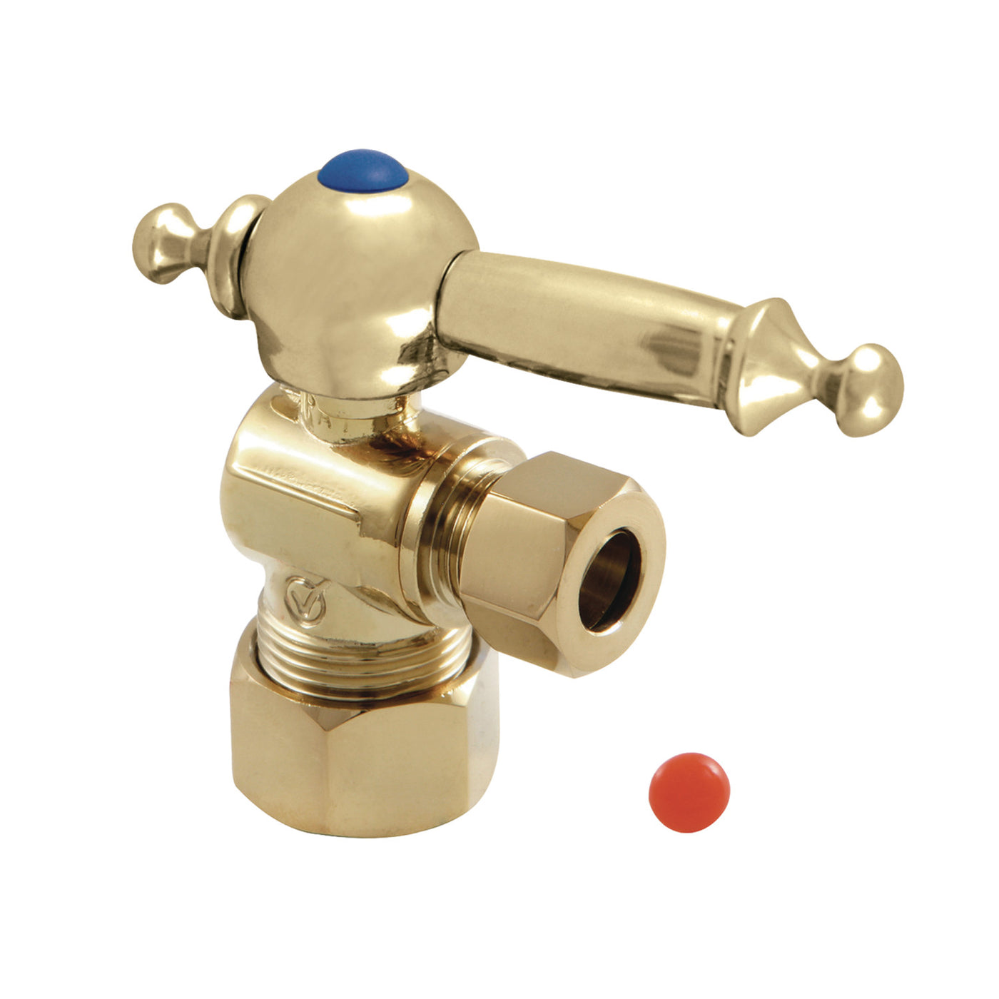 Elements of Design ECC53302TL 5/8-Inch OD Comp x 3/8-Inch OD Comp Angle Stop Valve, Polished Brass