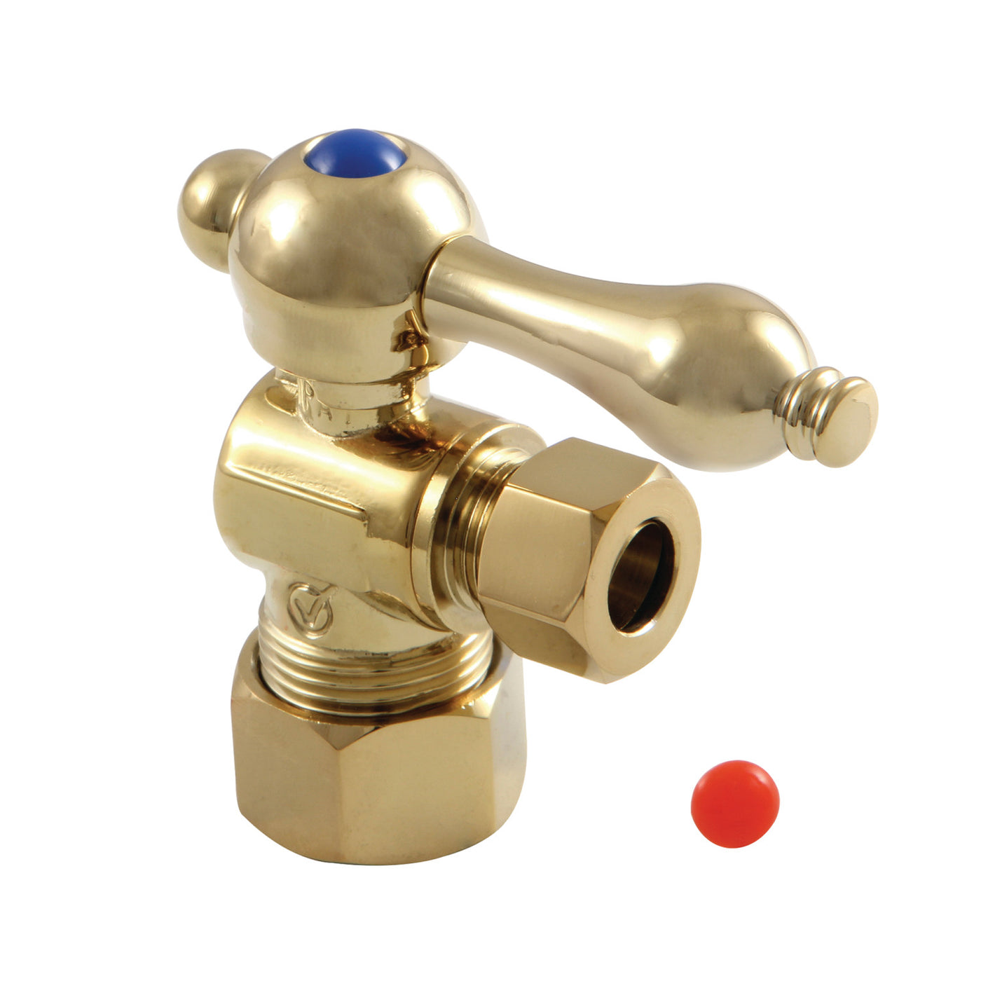 Elements of Design ECC53302 5/8-Inch OD Comp x 3/8-Inch OD Comp Angle Stop Valve, Polished Brass
