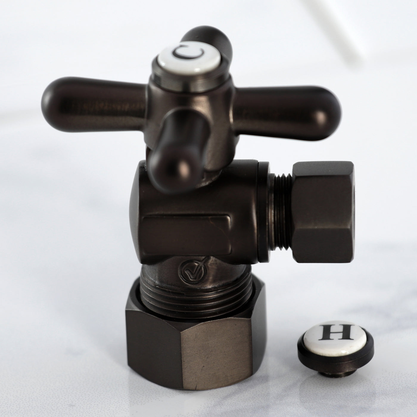 Elements of Design ECC53305X 5/8" OD Comp x 3/8" OD Comp Angle Stop Valve, Oil Rubbed Bronze